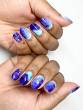 Load image into Gallery viewer, Blue Speckled Marble Nail Wraps