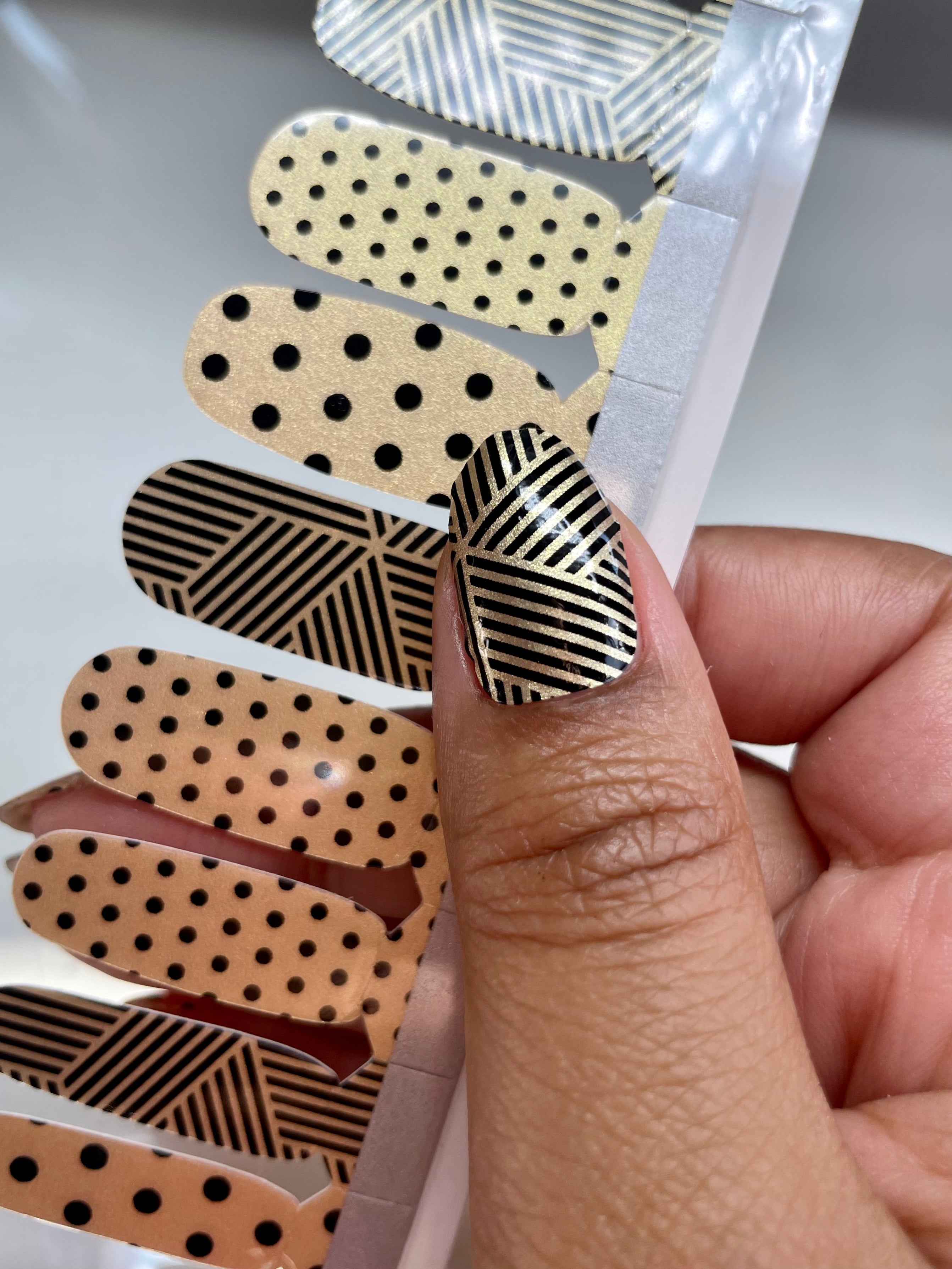 Brown Geometric Nail Art That Stands Out
