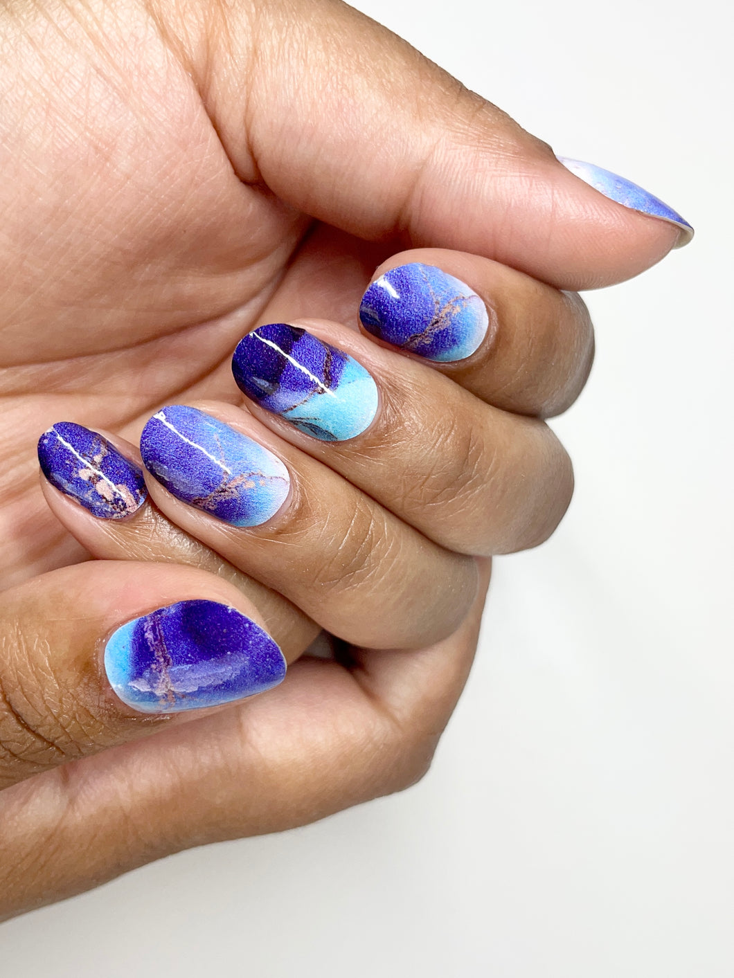 Blue Speckled Marble Nail Wraps